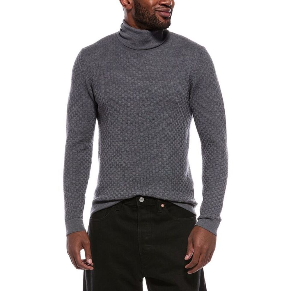 Slowear Mens  Zanone Wool-Blend Turtleneck Sweater, Grey